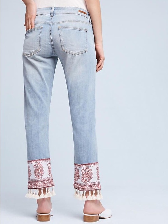 Pilcro Denim - Pilcro & The Letterpress Hyphen Mid-Rise Bandana Tassel Boyfriend Jean 27